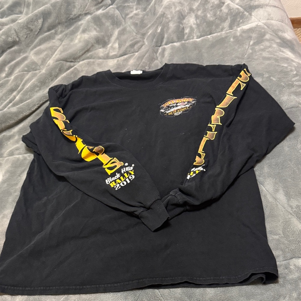 Harley-Davidson Black Long Sleeve Tee with Yellow Graphics